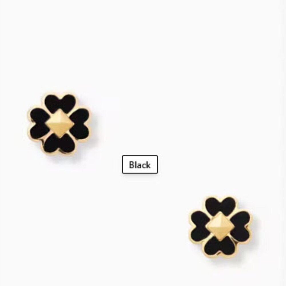 Kate Spade Earrings and dust bag Black enamel studs NWT😊😊